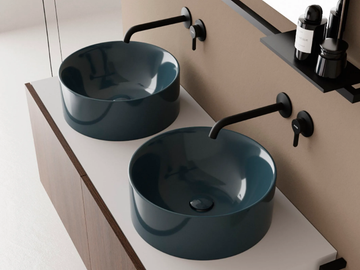 SKINNY - Round countertop ceramic washbasin by Scarabeo Ceramiche - view 2